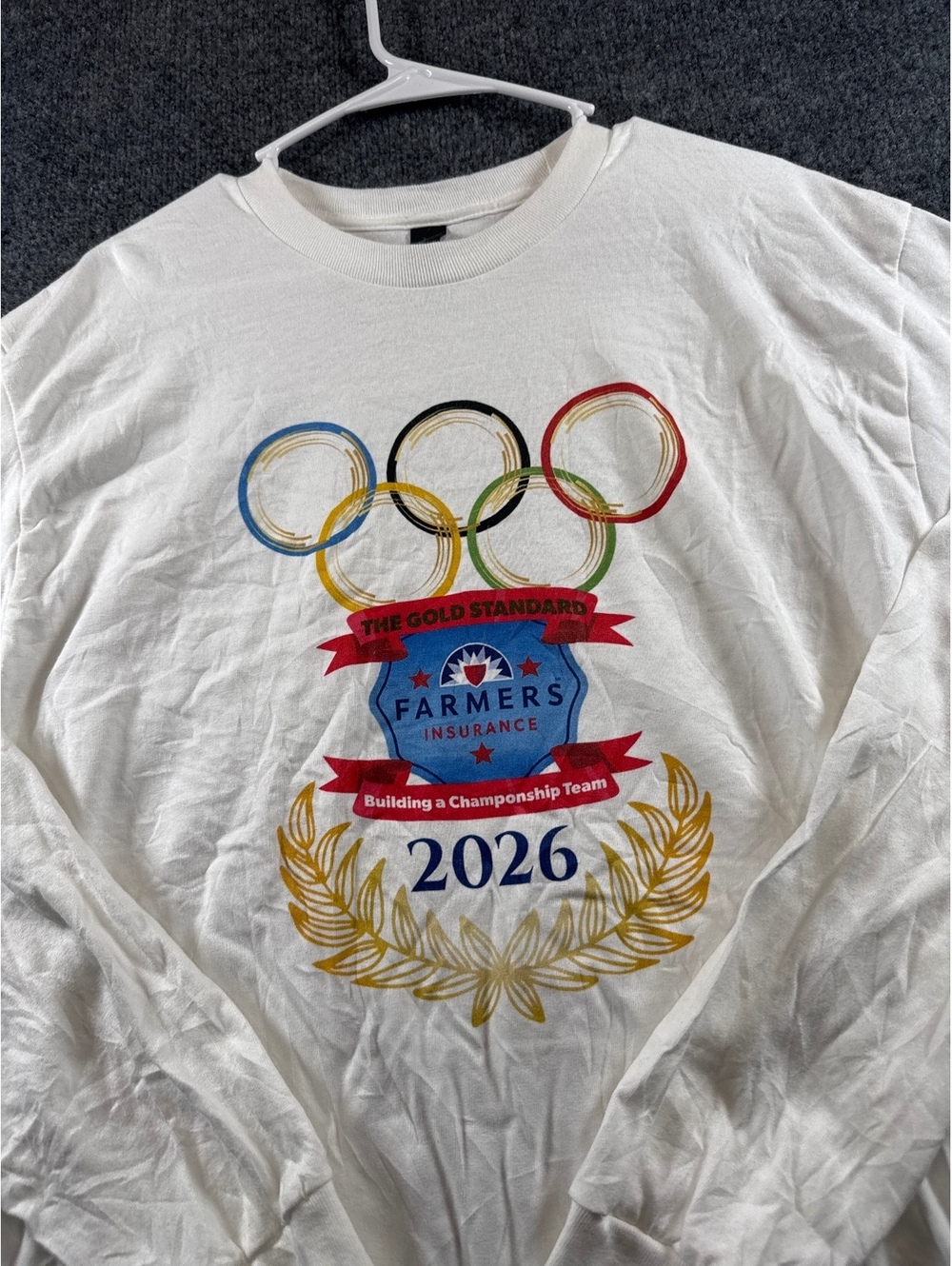 Farmers Insurance 2026 T Shirt Mens L White Long Sleeve Championship Graphic